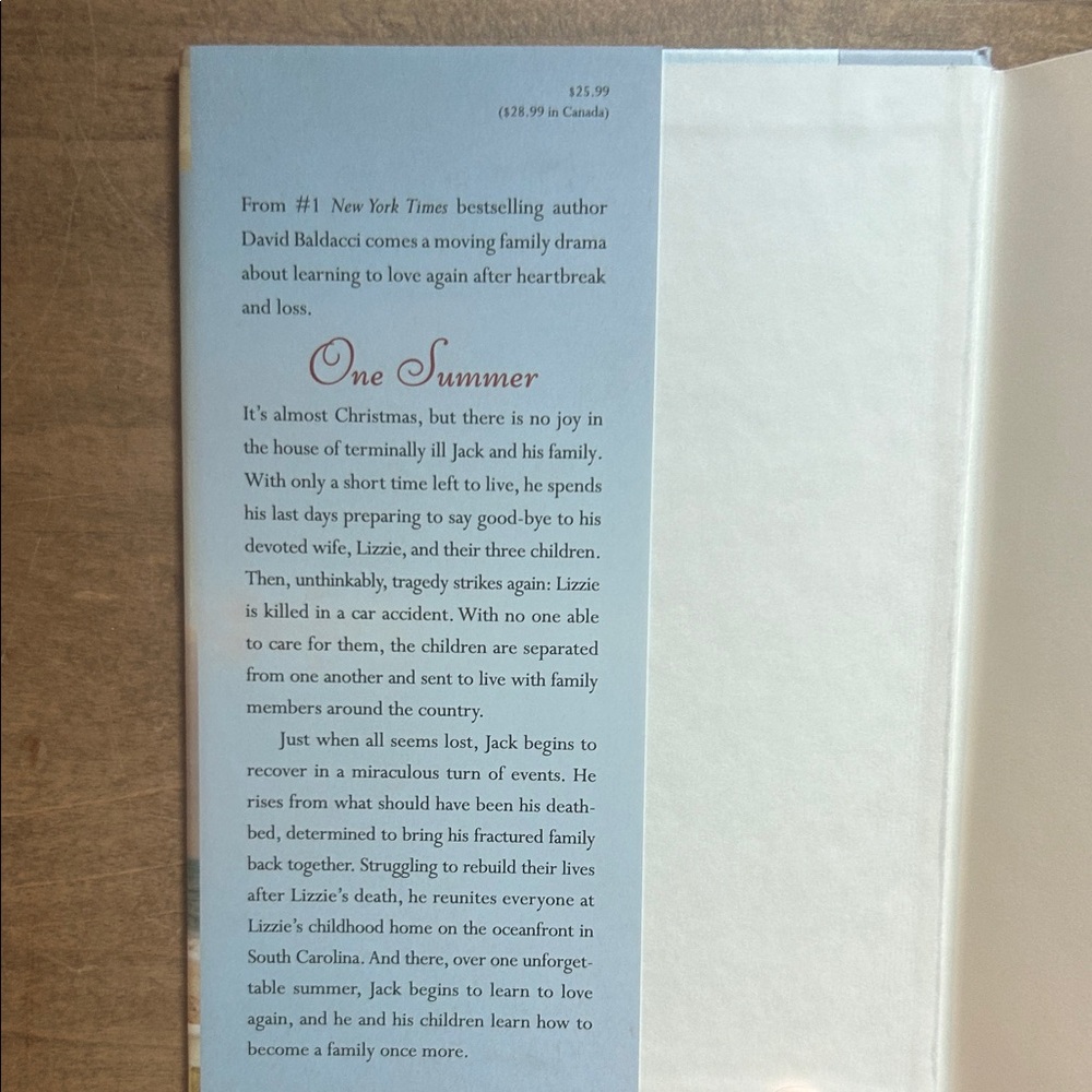 One Summer by David Baldacci Hardcover - Picture 3 of 3